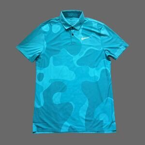 Nike Dri-FIT ADV Tour Camo Golf Polo M-Tall Teal Blue NWT DR5312-381